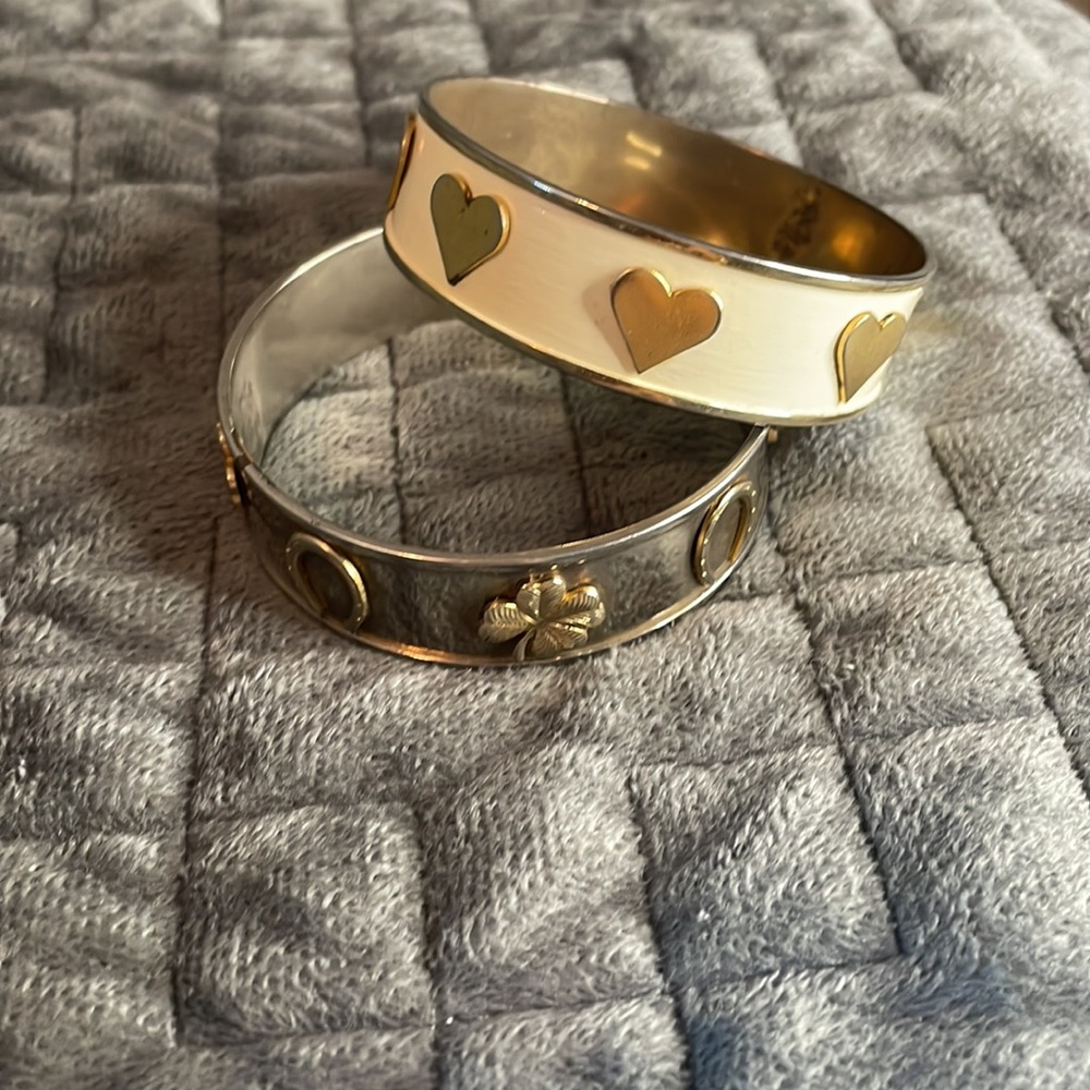 Janna Connor enamel gold silver tone bracelets hearts shamrocks horseshoes